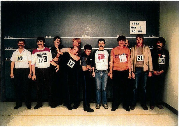 Ivan Henry is number 12 in this lineup photograph introduced into evidence at his 1983 criminal trial.